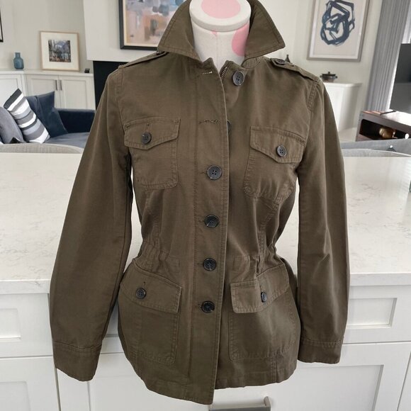 Talbots Petite Casual Military Inspired 100% Cotton Jacket Olive Green Sz P - Picture 12 of 12